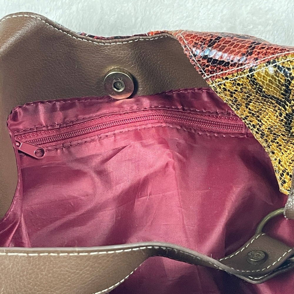 Mudd Vintage Y2K Multicolor Snakeskin Patchwork Hobo Shoulder Bag READ - Picture 9 of 9